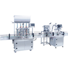 4 heads liquid filling machine + Linear capping machine for cosmetic .beverage,